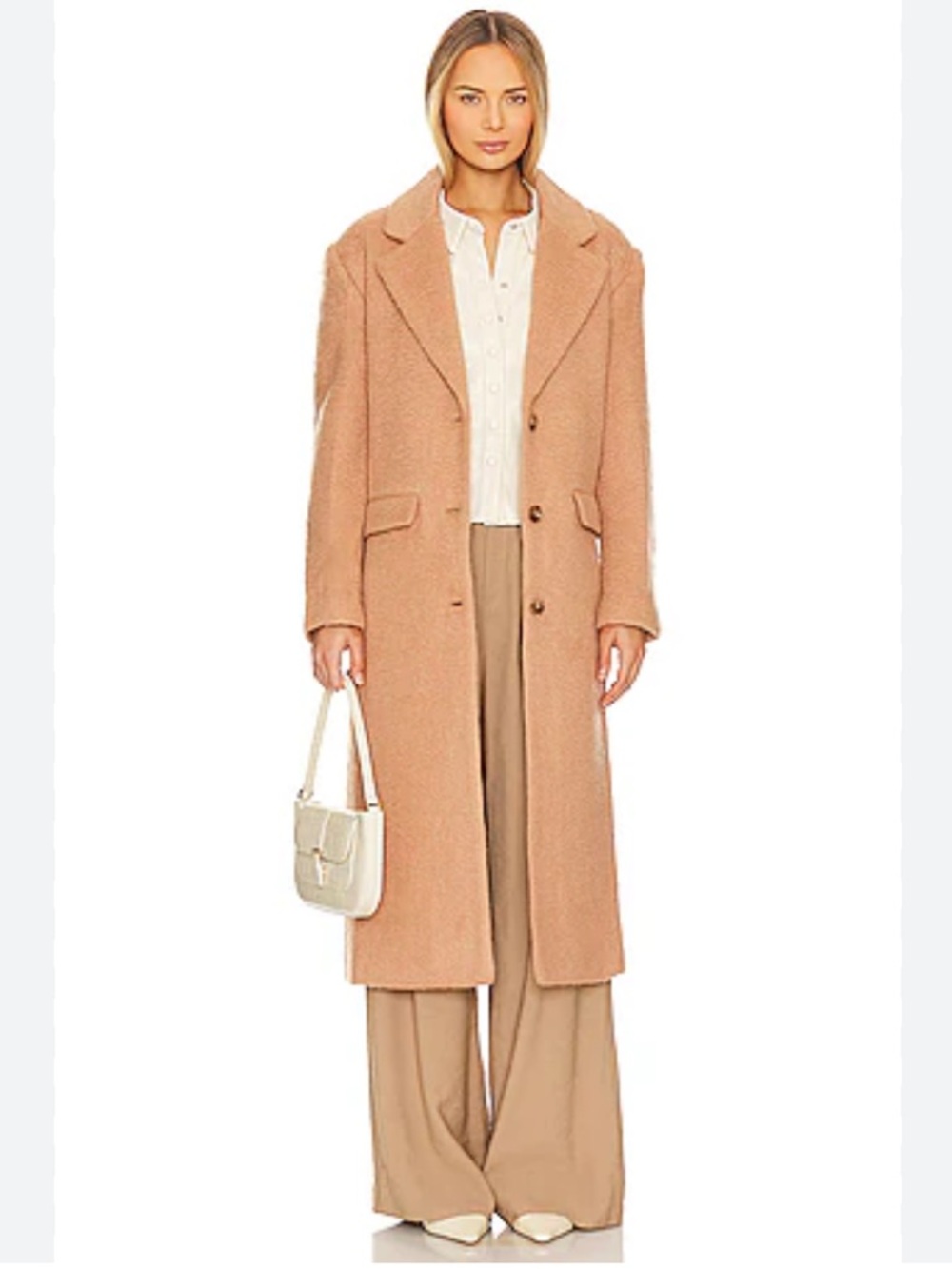 ASTR the label Etta Long Duster Wool Pea Coat Blazer Top Coat Camel size Small